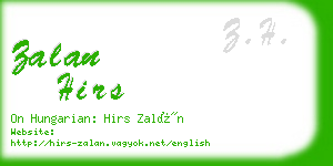 zalan hirs business card
